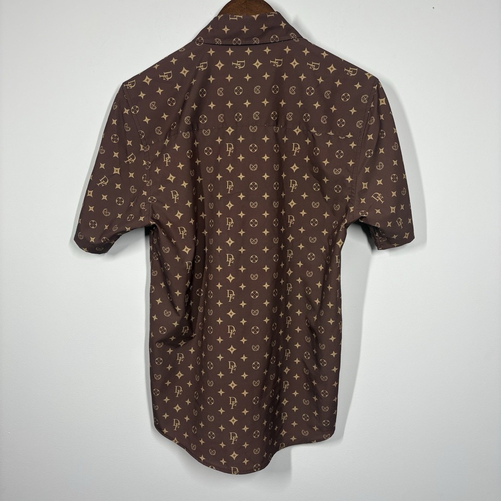 Dixxon Flannel Company The Bougie Mens XS Brown Gold AOP Performance Button Down - Picture 4 of 12